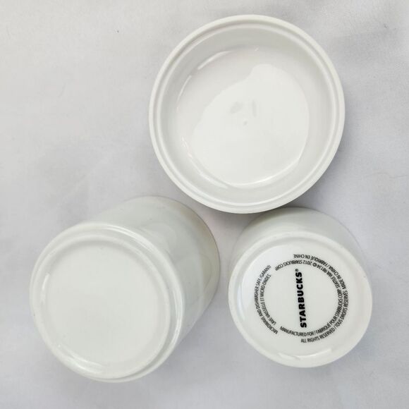 ☕️Starbucks 2012 Ivory Embossed Logo Stackable Bowls & Lid Set - Picture 10 of 12